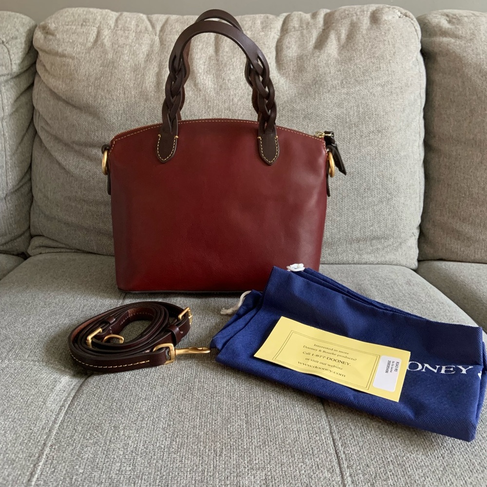 Dooney & Bourke Florentine Leather Small Heidi Satchel- Bordeaux - Picture 2 of 10